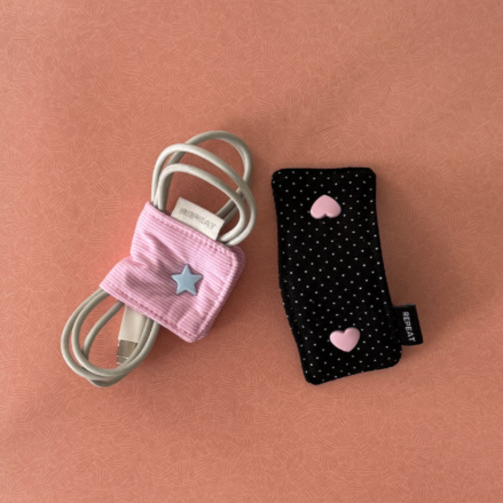 Coco Charging Cable Holder -  Stripe Pink
