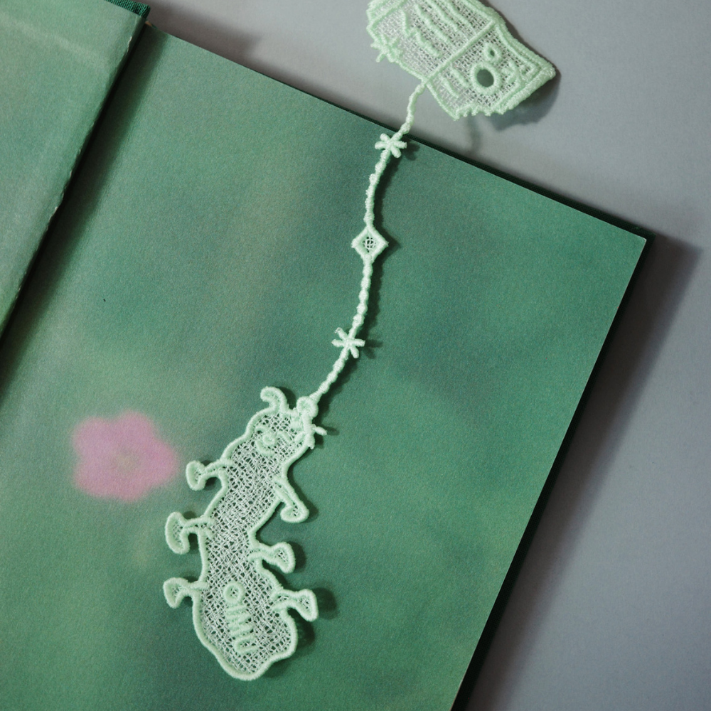 Colour Thread Bookmark - Bookworm